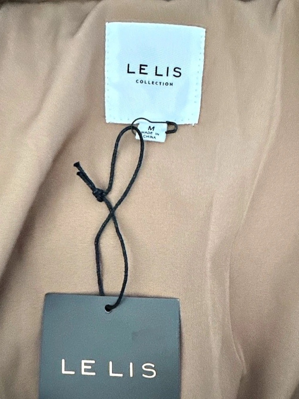 LE LIS Puffer Jacket in Brown Size Medium NWT - Picture 3 of 8